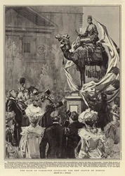 The Duke of Cambridge unveiling the New Statue of Gordon